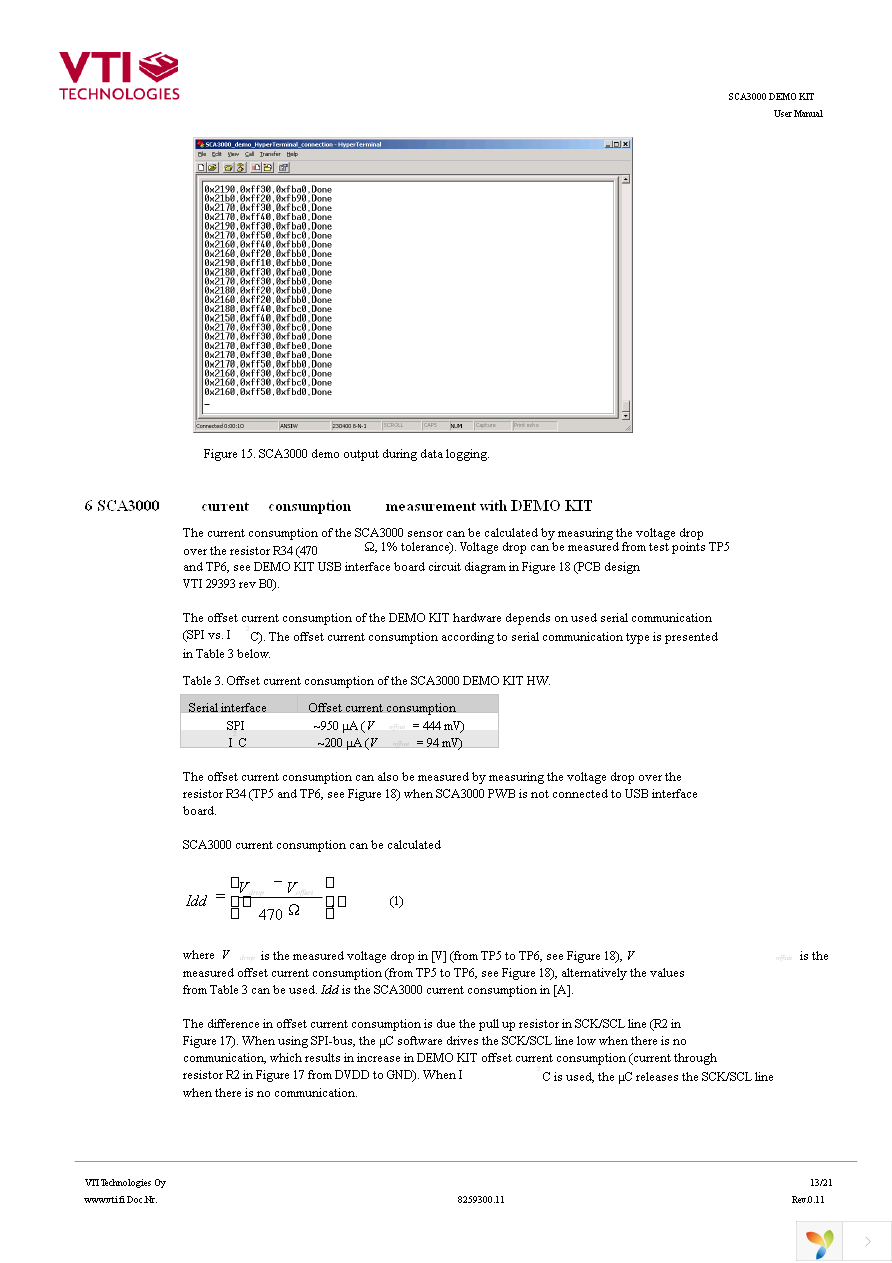 SCA3000-D01DEMO Page 13