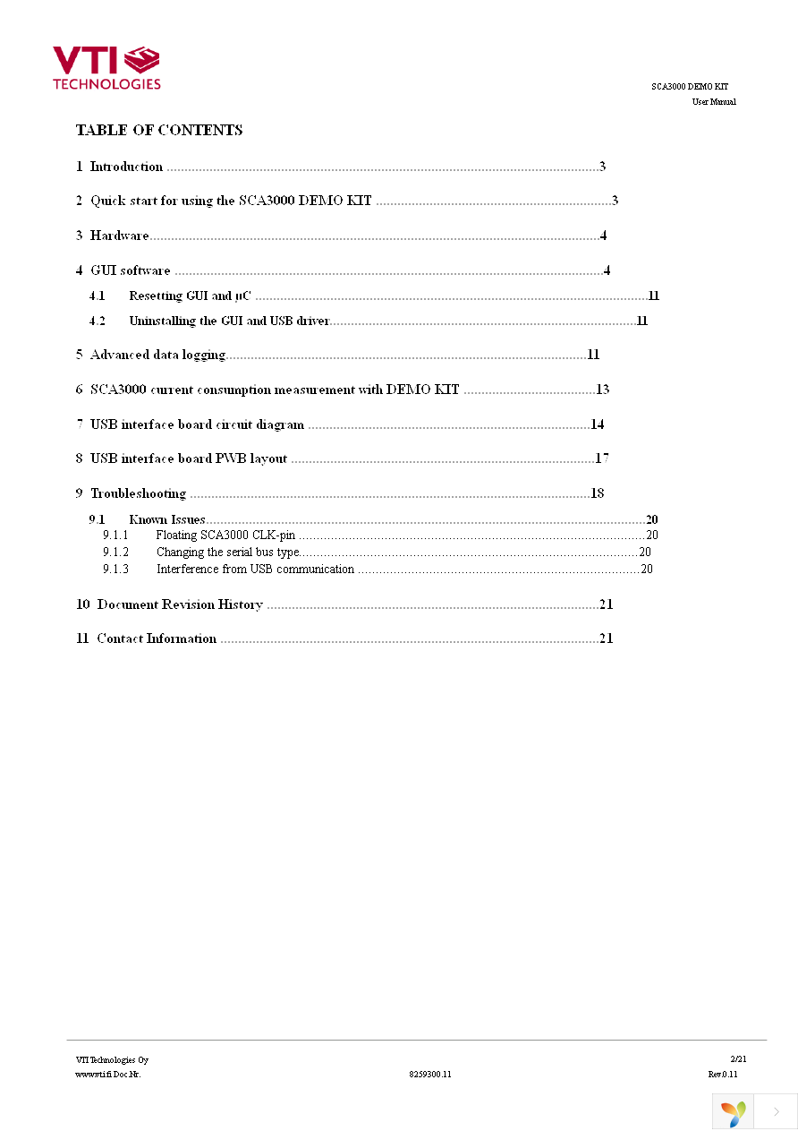 SCA3000-D01DEMO Page 2