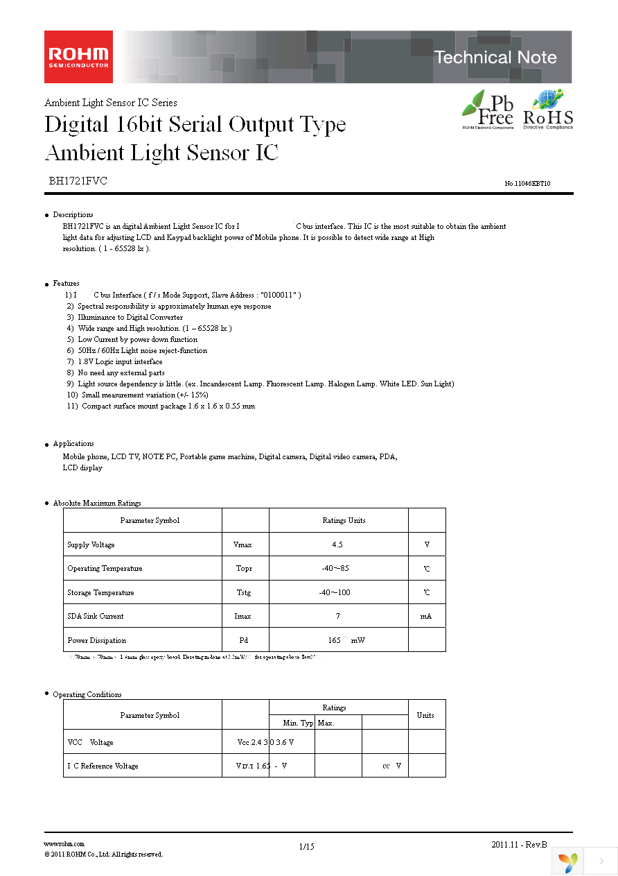 EVAL.BH1721FVC Page 1