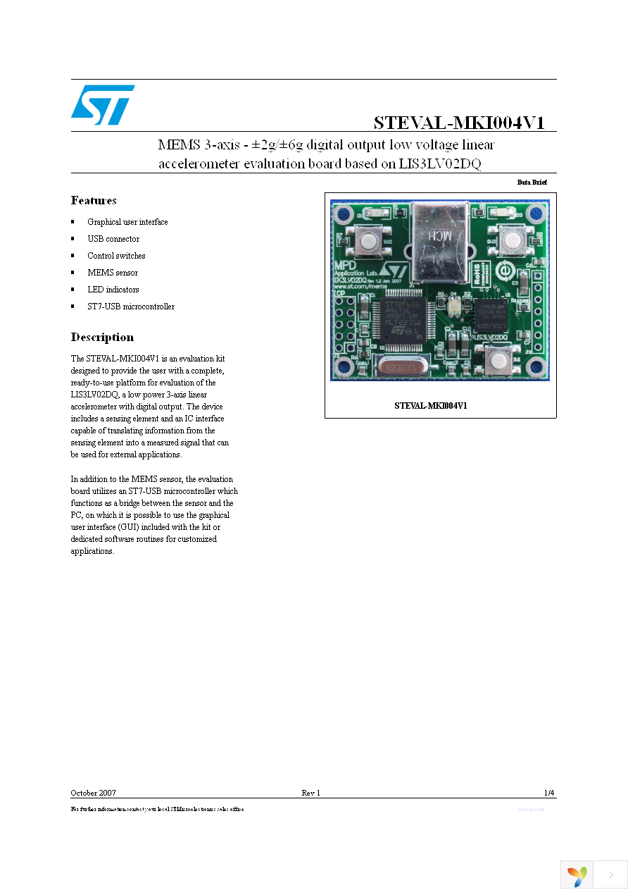 STEVAL-MKI004V1 Page 1