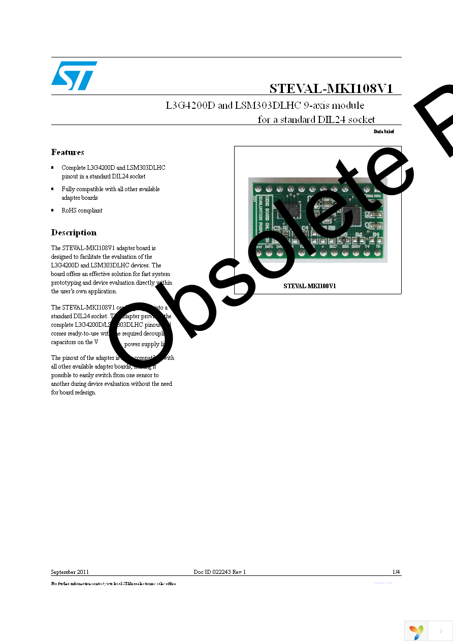 STEVAL-MKI108V1 Page 1