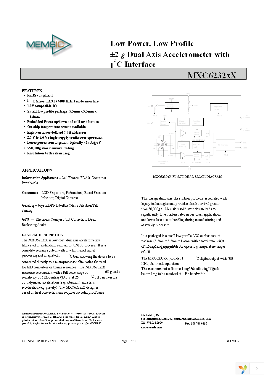 MXC62320XV-B Page 1