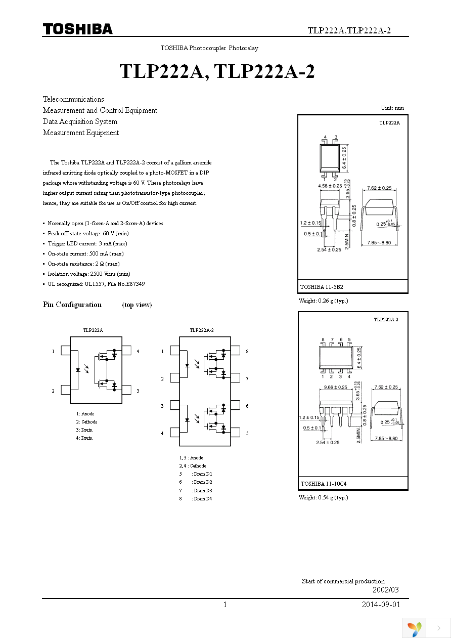 TLP222AF Page 1