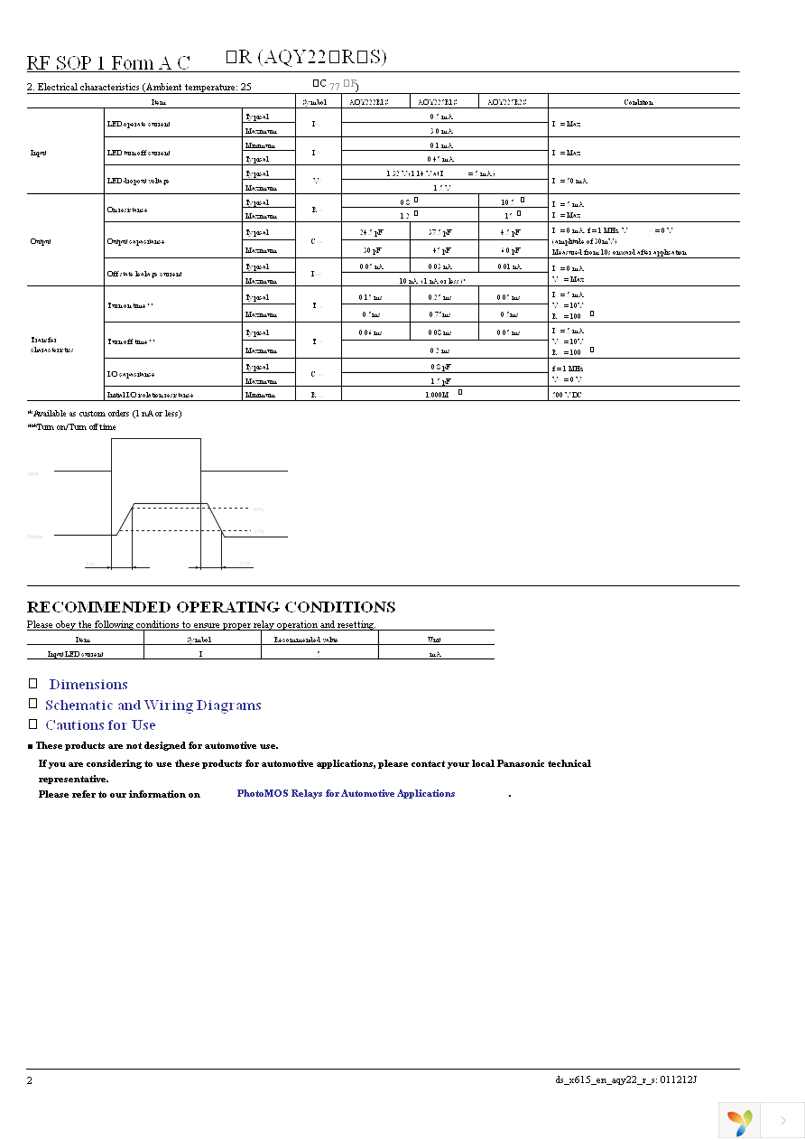 AQY225R1SX Page 2