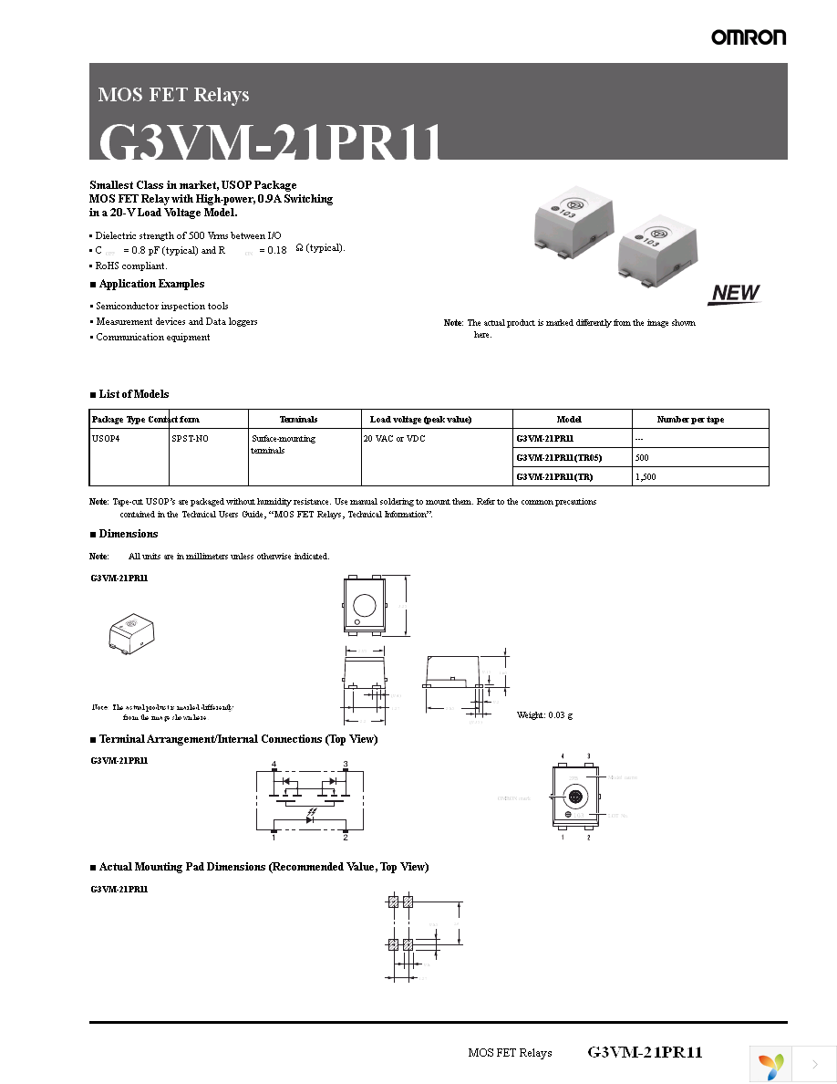 G3VM-21PR11(TR05) Page 1