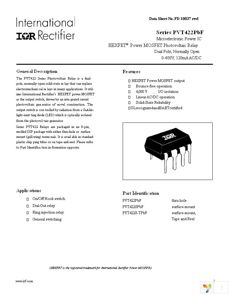 PVT422PBF Page 1