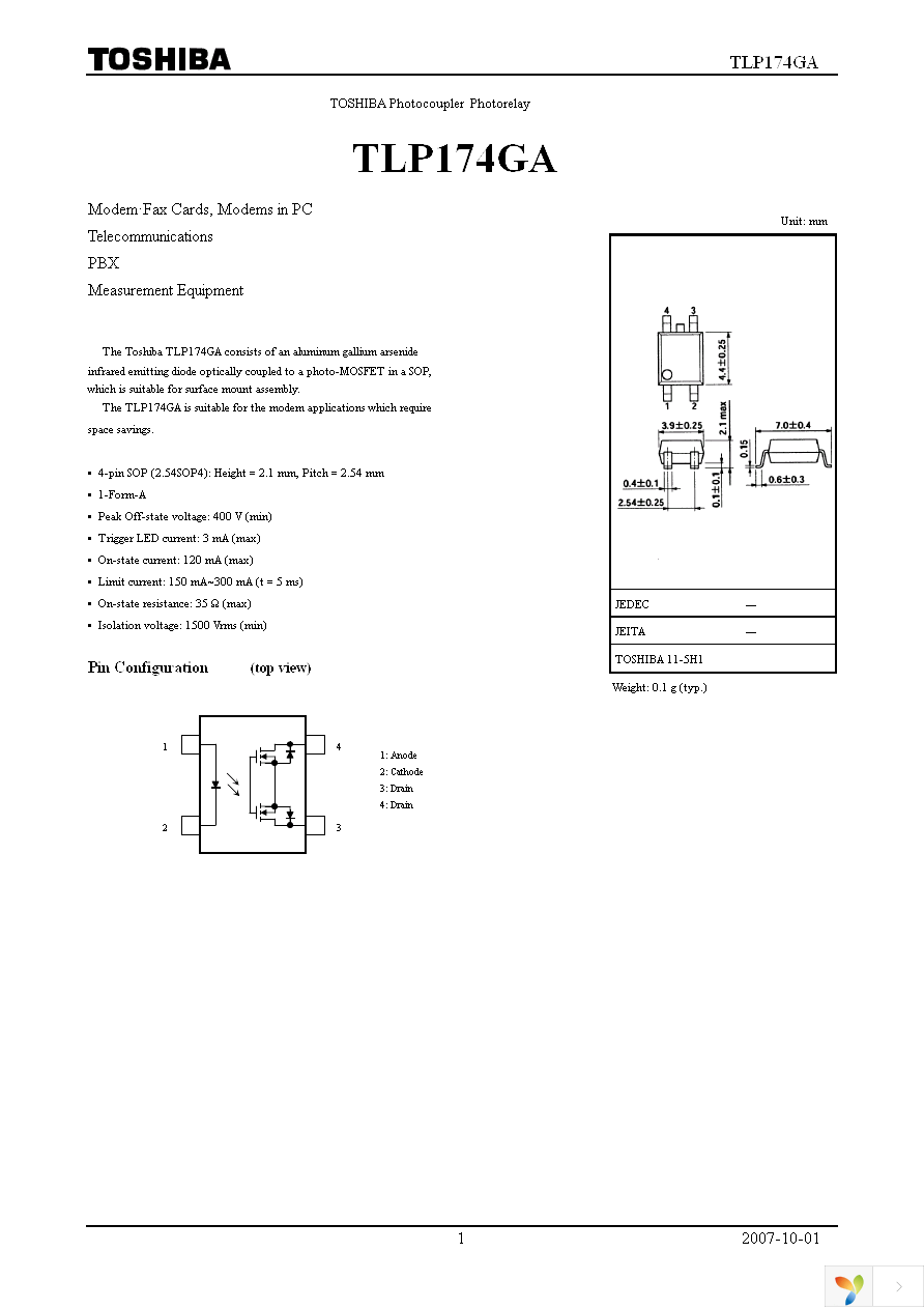 TLP174GA(TP,F) Page 1