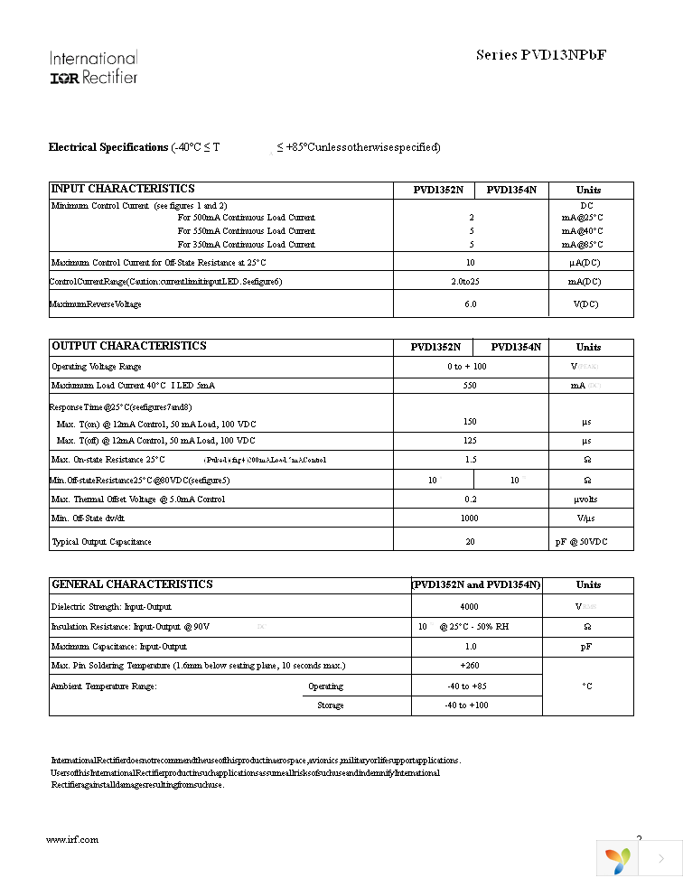 PVD1352NPBF Page 2