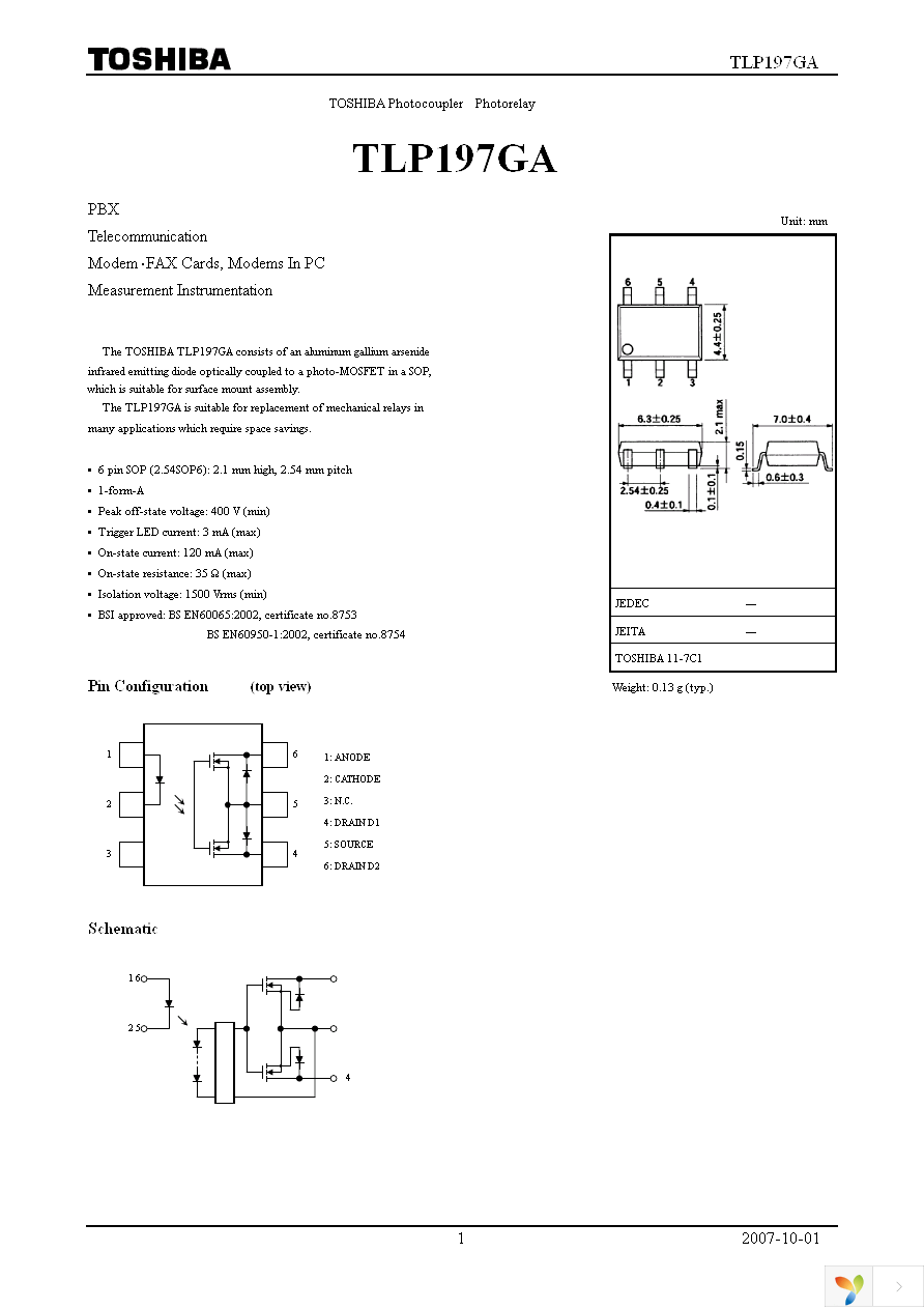 TLP197GA(TP,F) Page 1