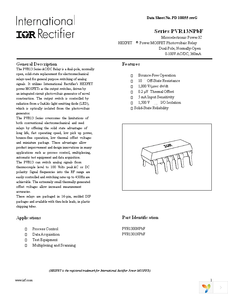 PVR1300NPBF Page 1