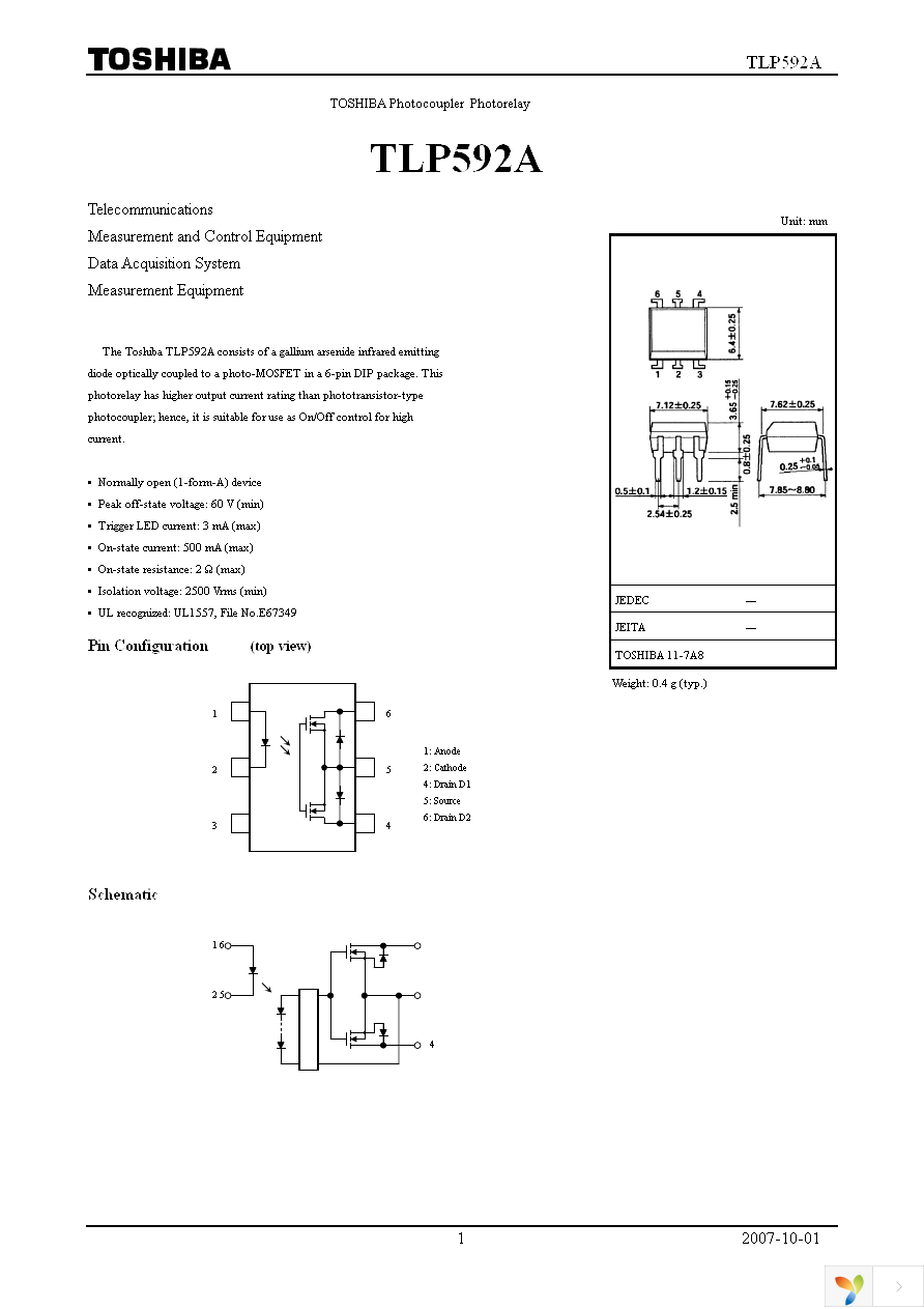 TLP592A(F) Page 1