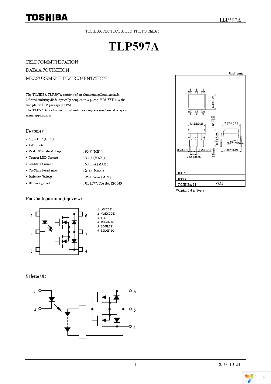 TLP597A(F) Page 1