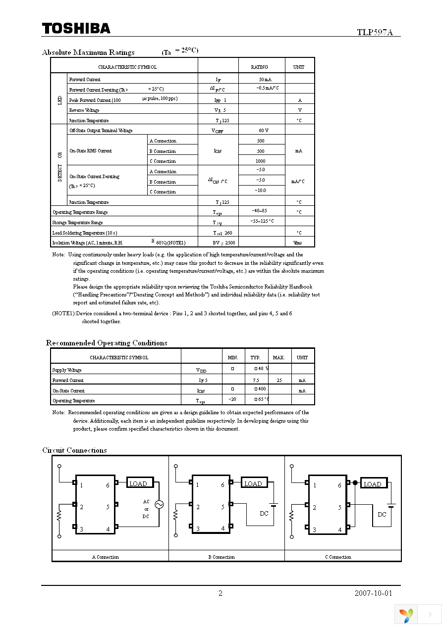 TLP597A(F) Page 2