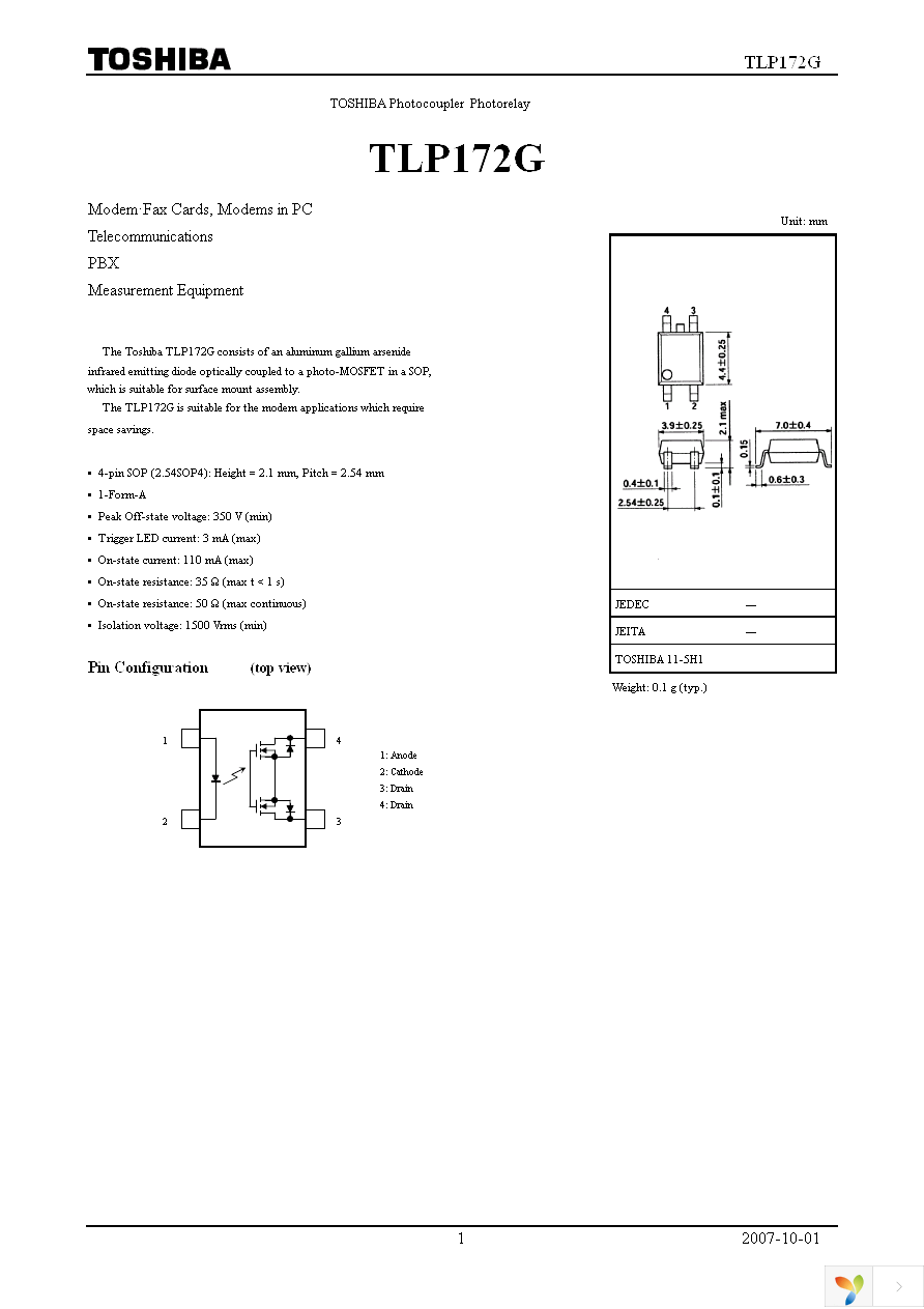 TLP172G(TP,F) Page 1