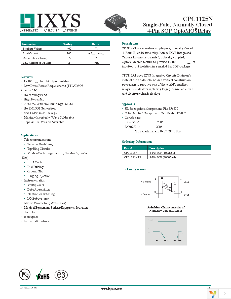 CPC1125NTR Page 1