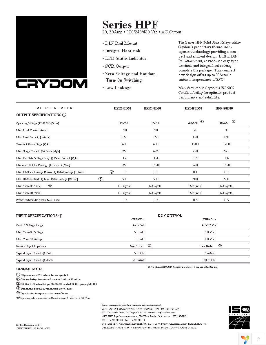 HPF480D30 Page 1