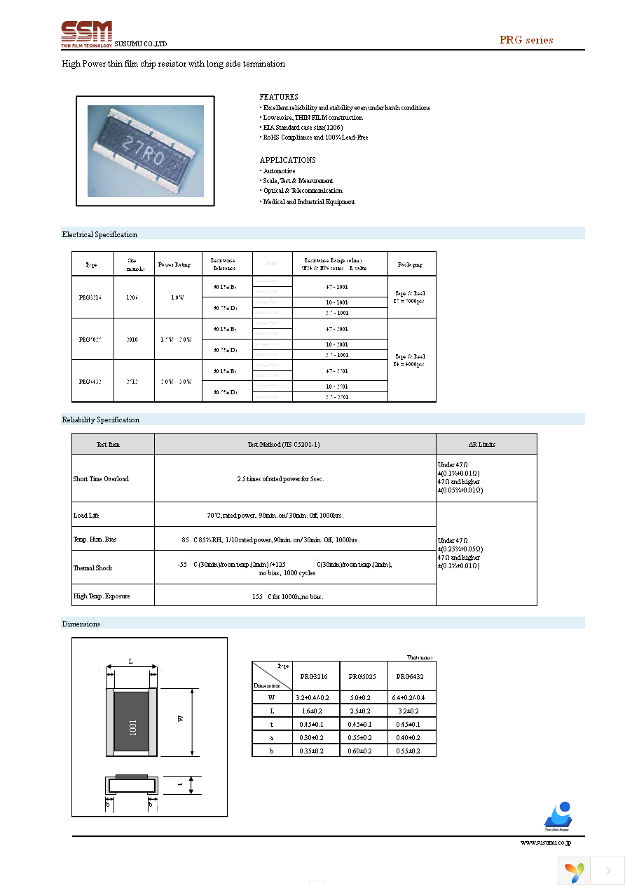 PRG3216P-1002-D-T5 Page 1