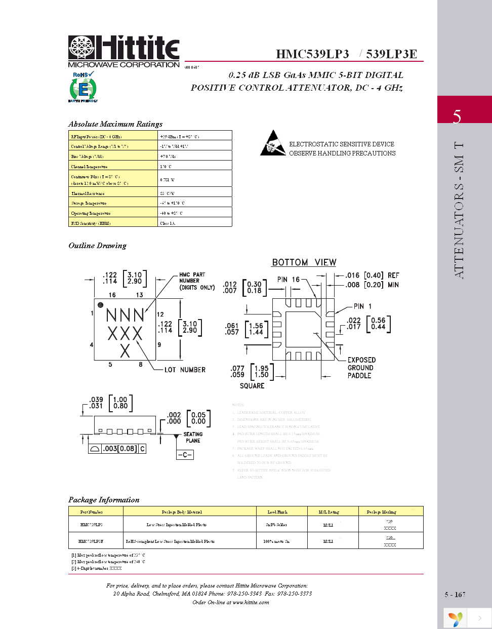 HMC539LP3E Page 6