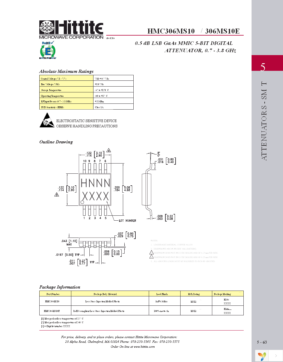 HMC306MS10E Page 6