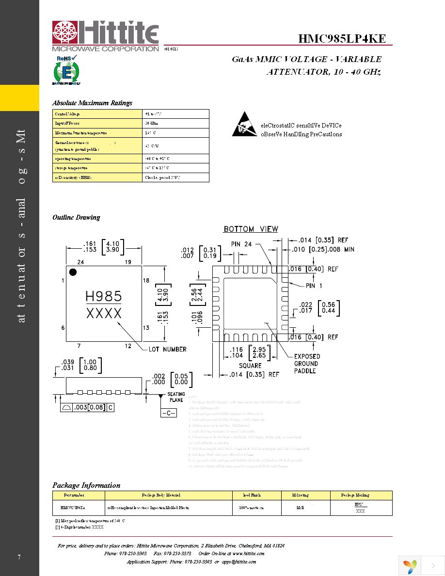 HMC985LP4KE Page 9