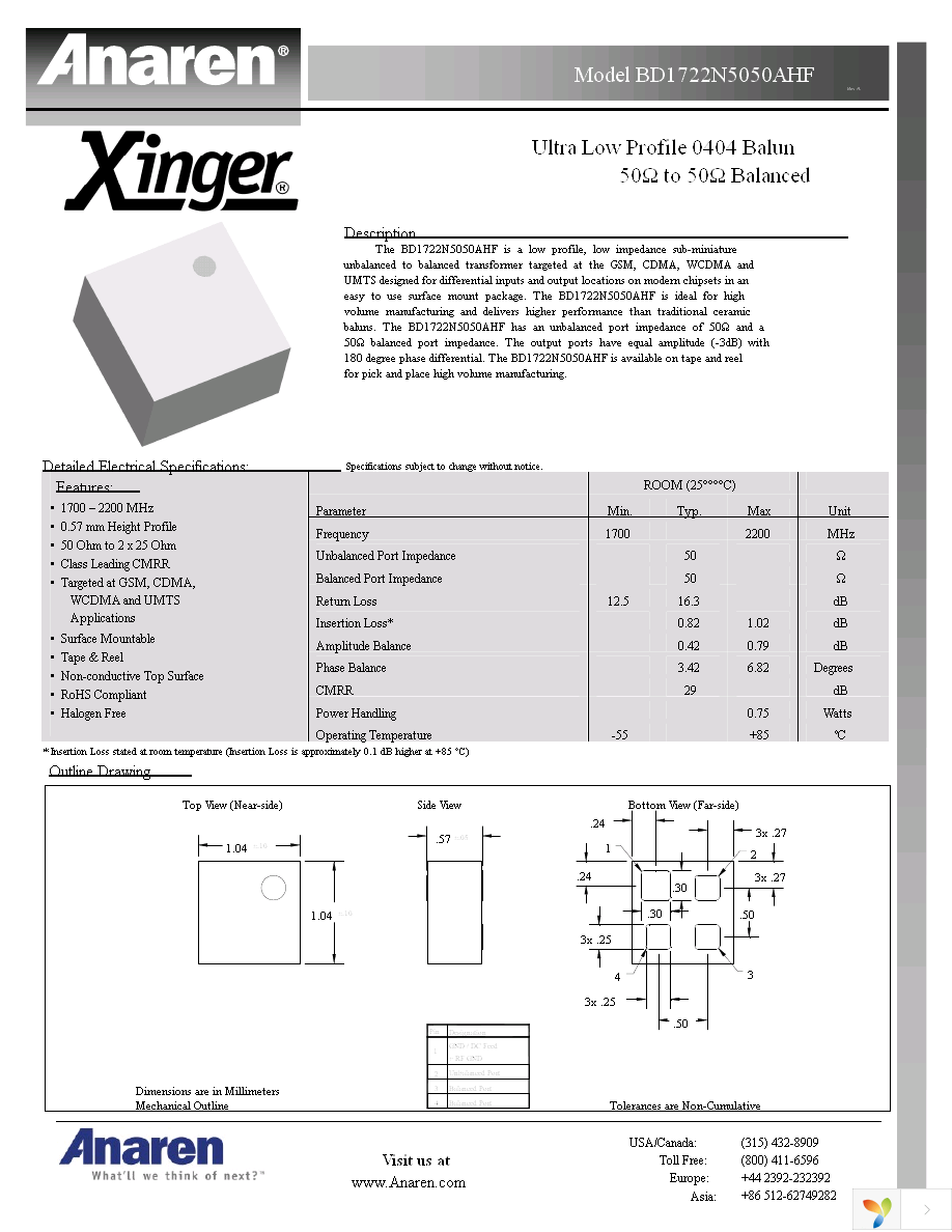 BD1722N5050AHF Page 1