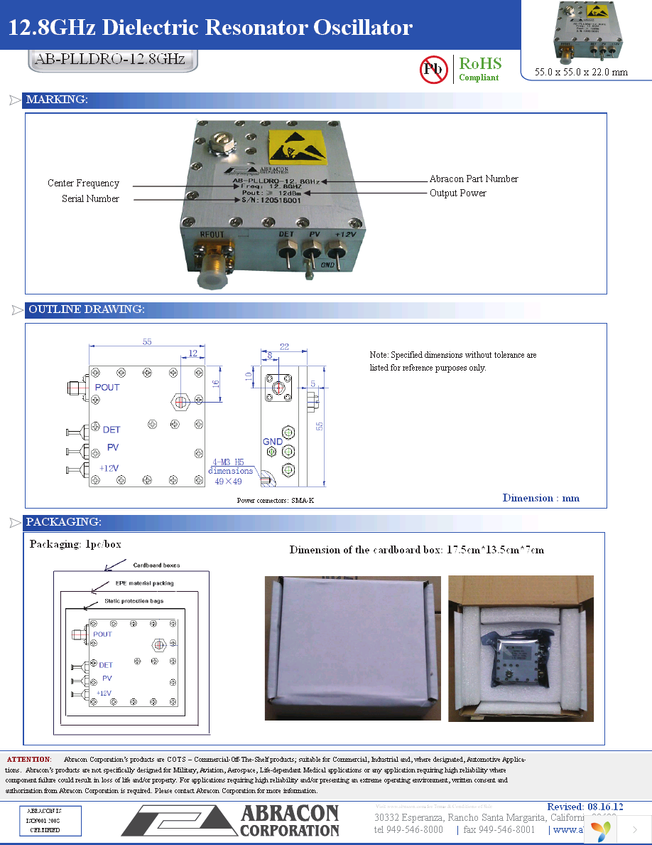 AB-PLLDRO-12.8GHZ Page 2