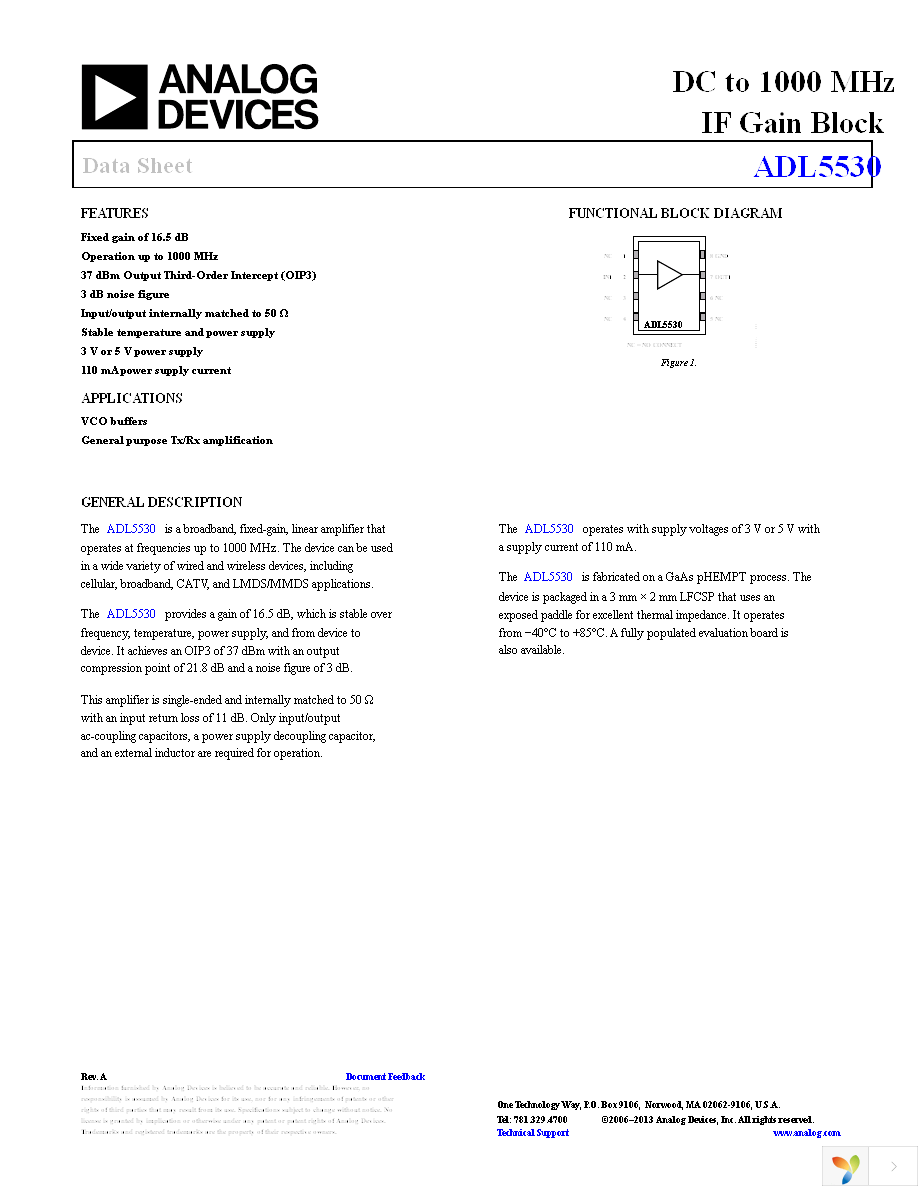 ADL5530ACPZ-R7 Page 1