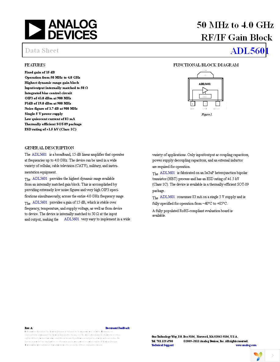 ADL5601ARKZ-R7 Page 1