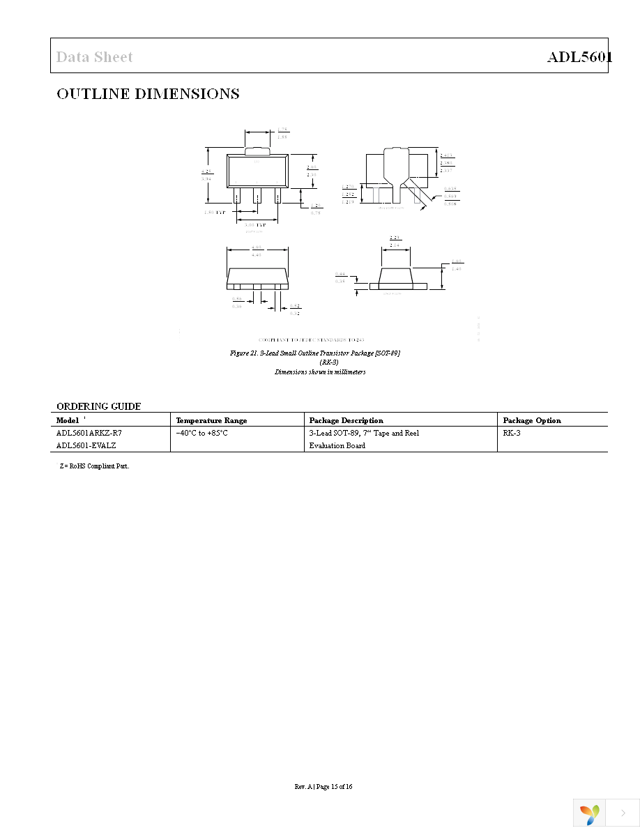 ADL5601ARKZ-R7 Page 15