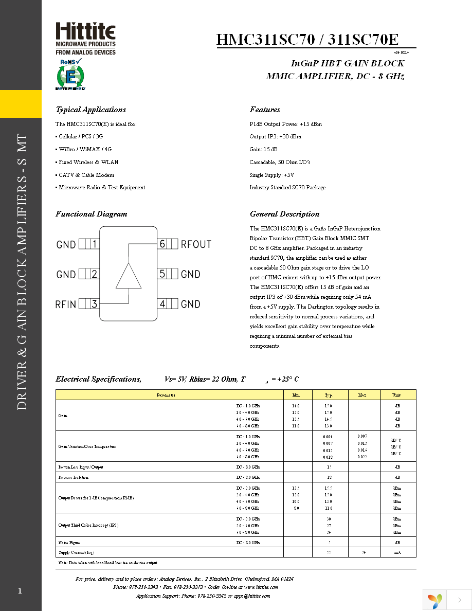 HMC311SC70E Page 3