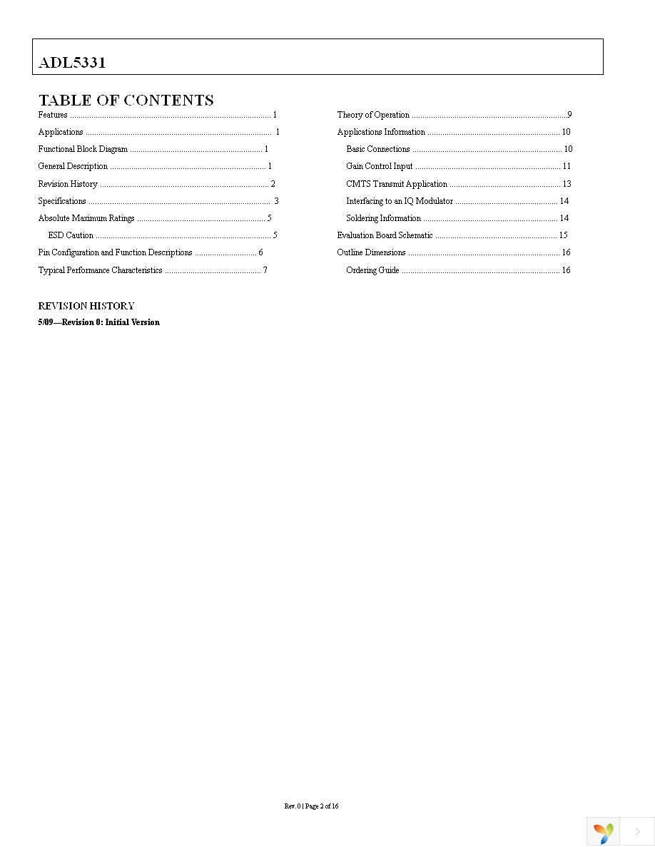 ADL5331ACPZ-R7 Page 2