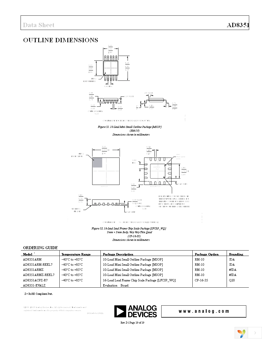 AD8351ARMZ Page 19