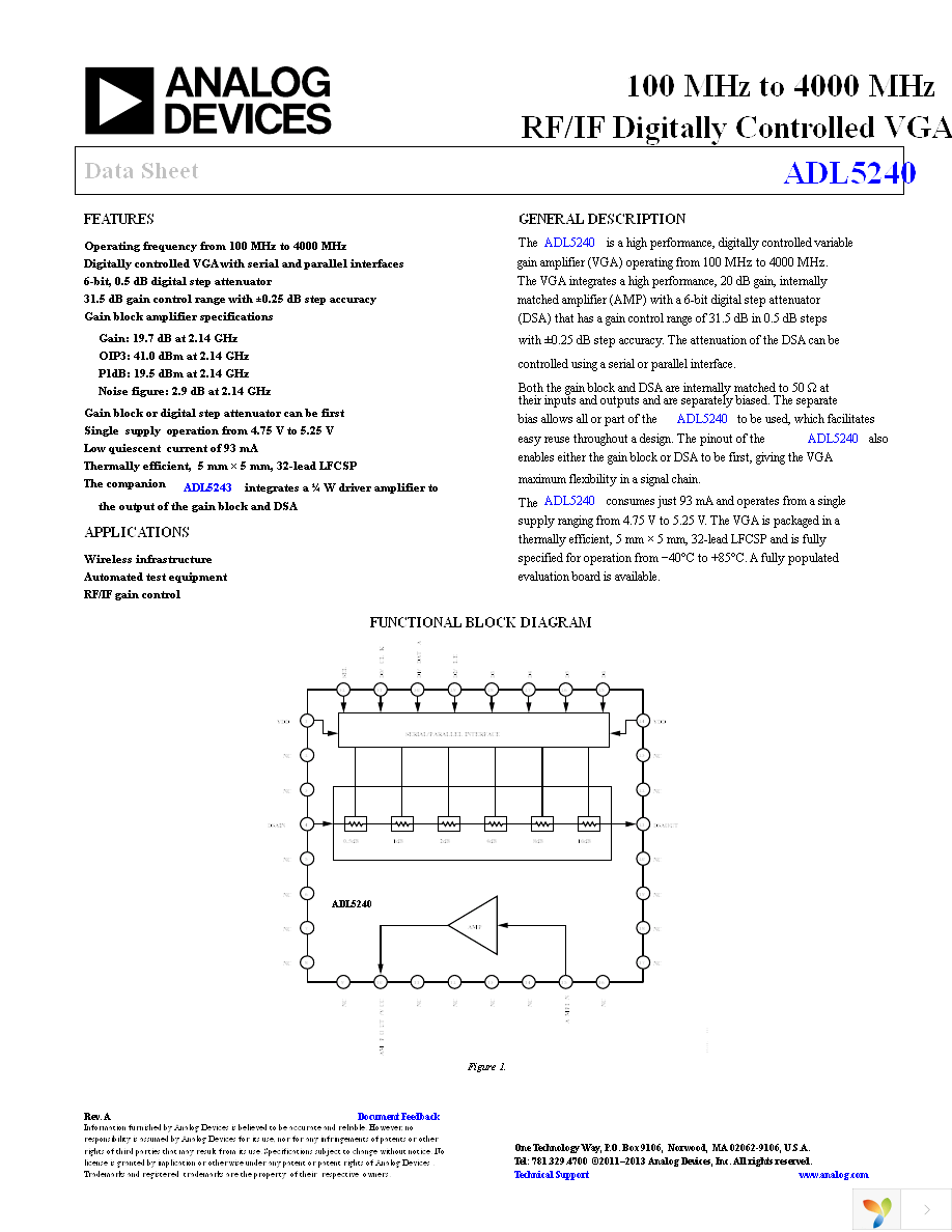 ADL5240ACPZ-R7 Page 1