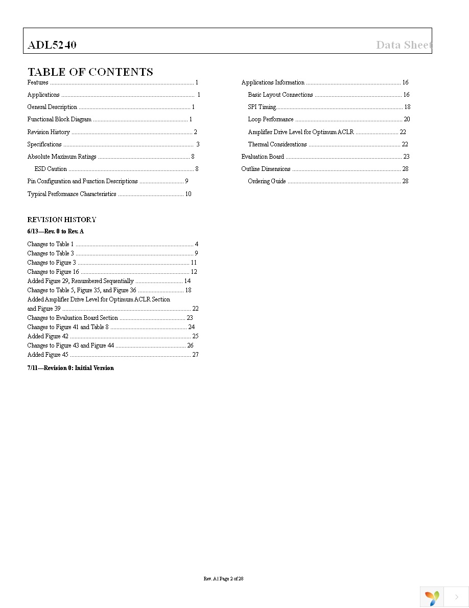 ADL5240ACPZ-R7 Page 2