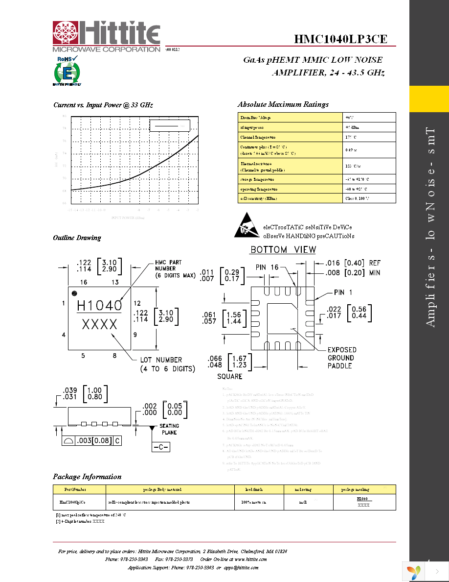 HMC1040LP3CE Page 6