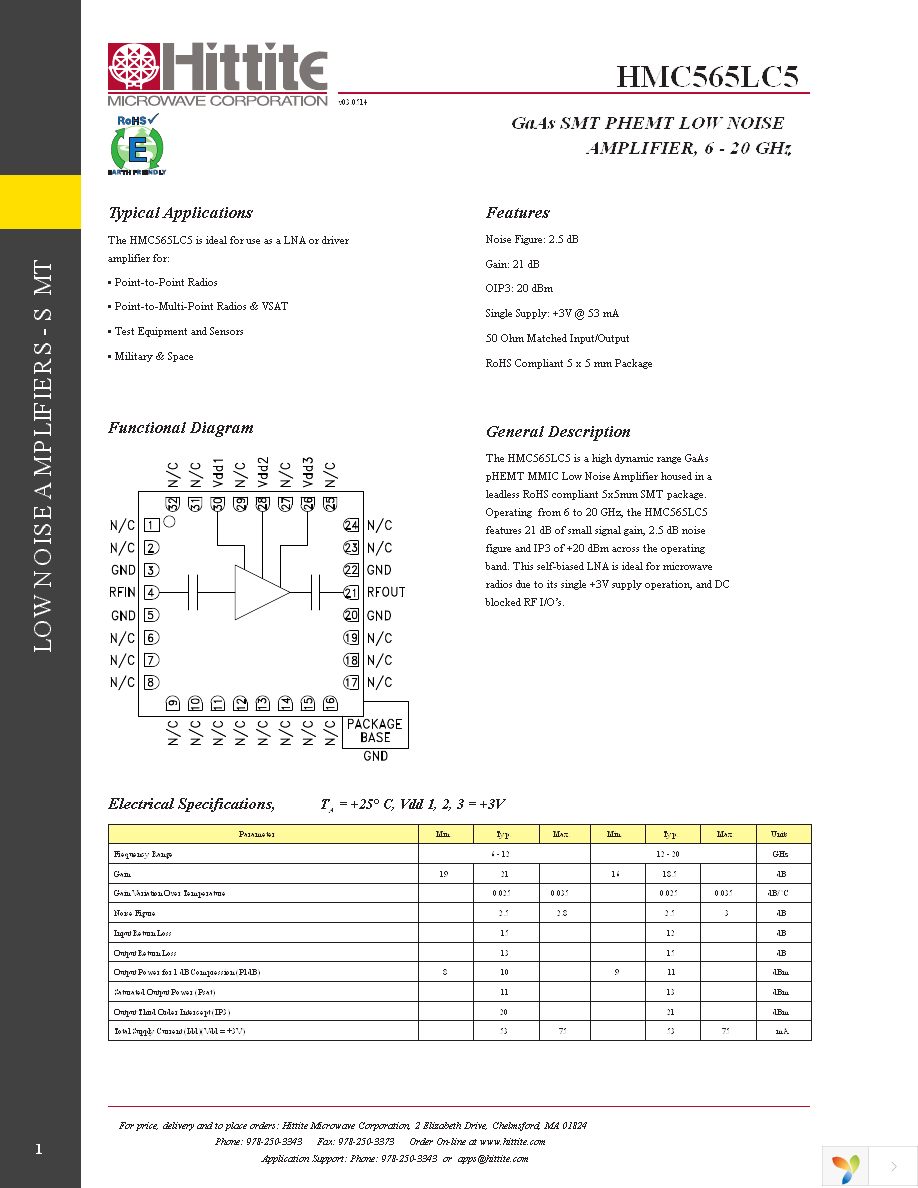 HMC565LC5TR Page 3