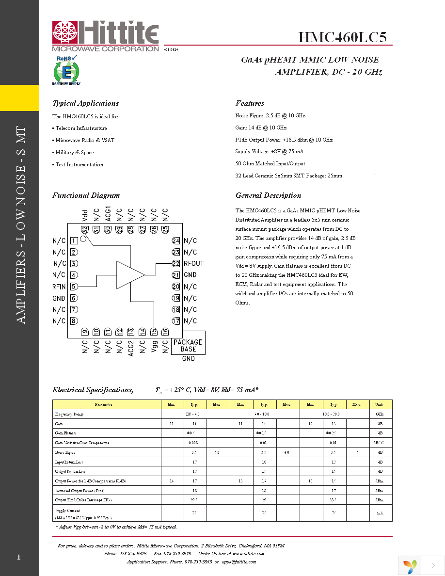 HMC460LC5TR Page 3