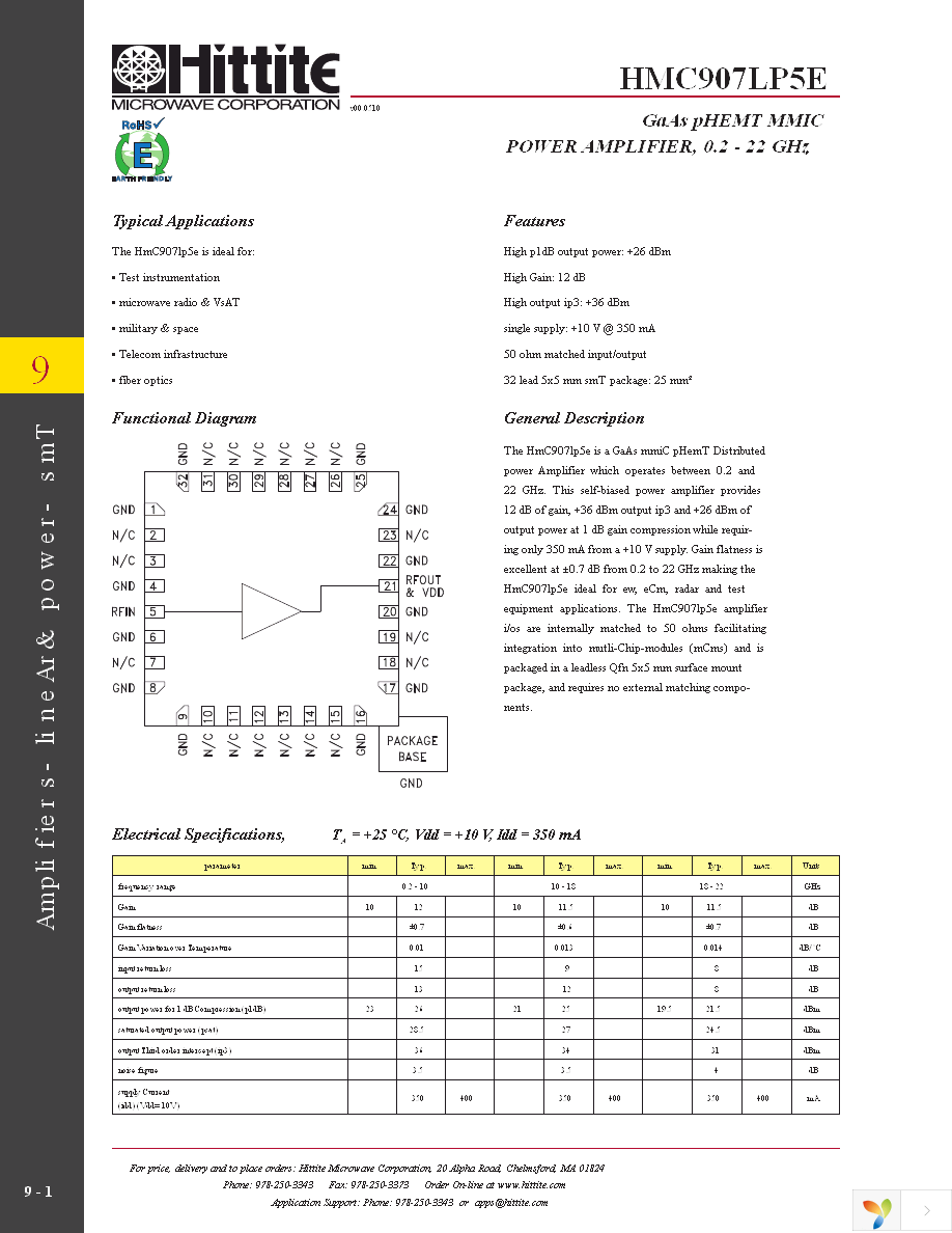 HMC907LP5E Page 3