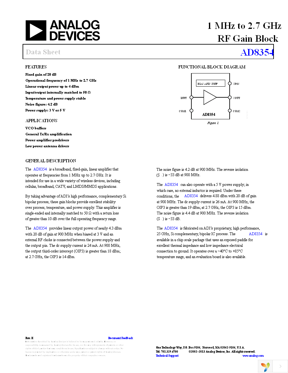 AD8354ACPZ-REEL7 Page 1