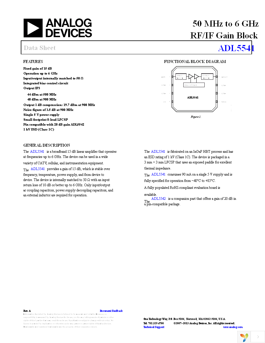 ADL5541ACPZ-R7 Page 1