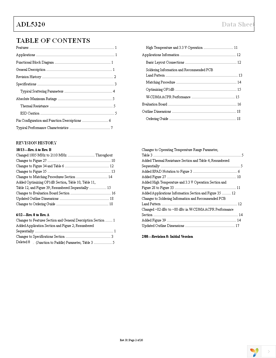 ADL5320ARKZ-R7 Page 2