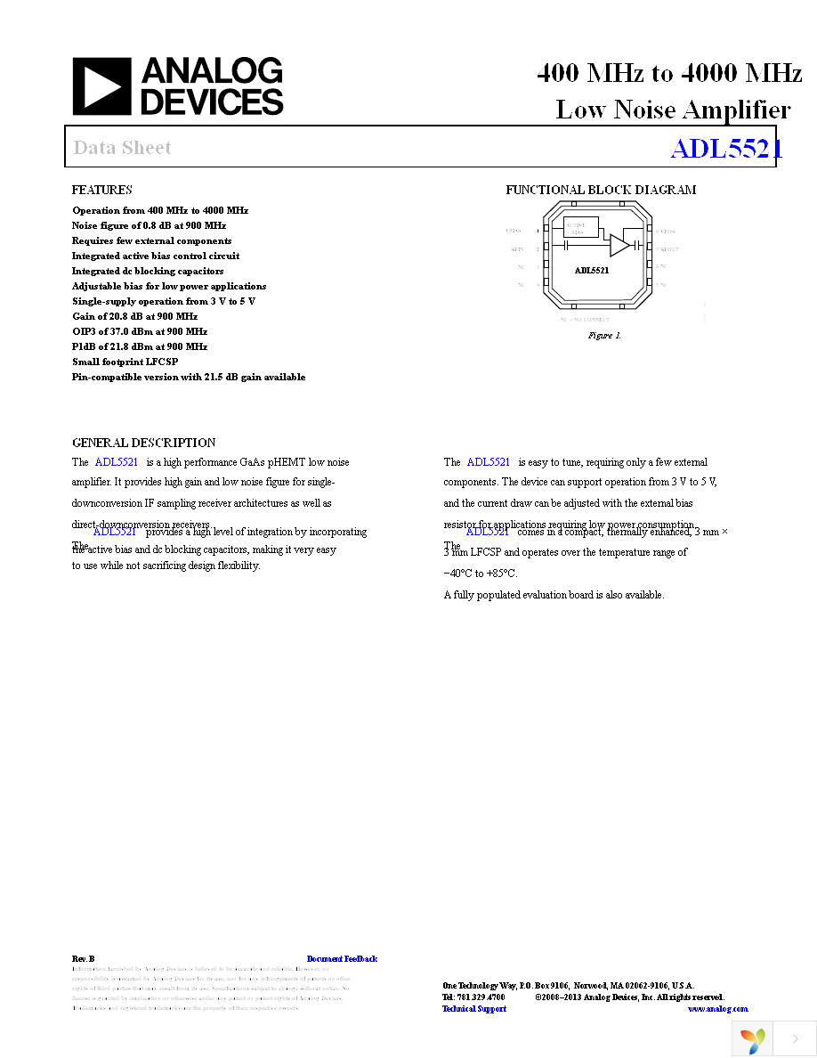 ADL5521ACPZ-R7 Page 1