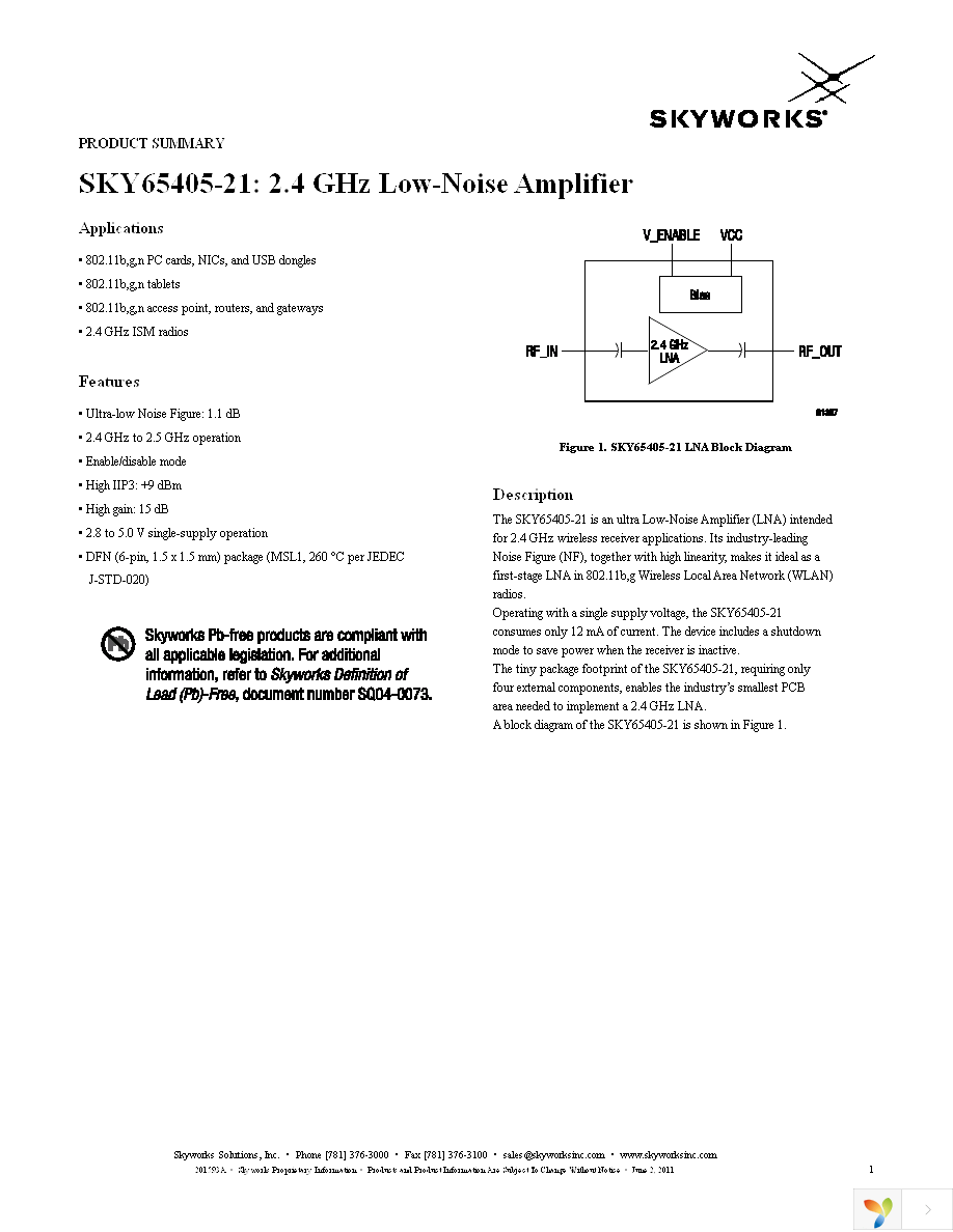 SKY65405-21 Page 1