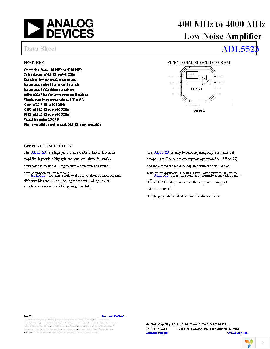 ADL5523ACPZ-R7 Page 1