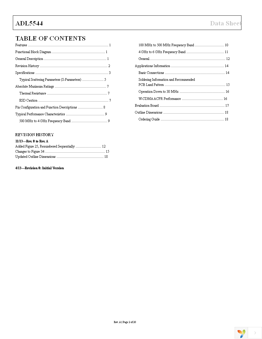 ADL5544ARKZ-R7 Page 2