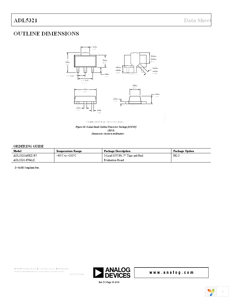 ADL5321ARKZ-R7 Page 16