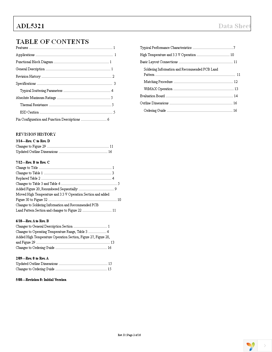 ADL5321ARKZ-R7 Page 2