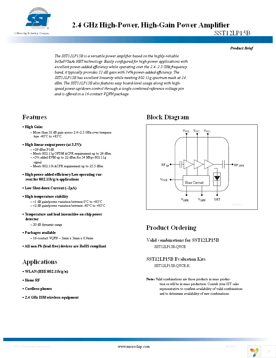 SST12LP15B-QVCE Page 1