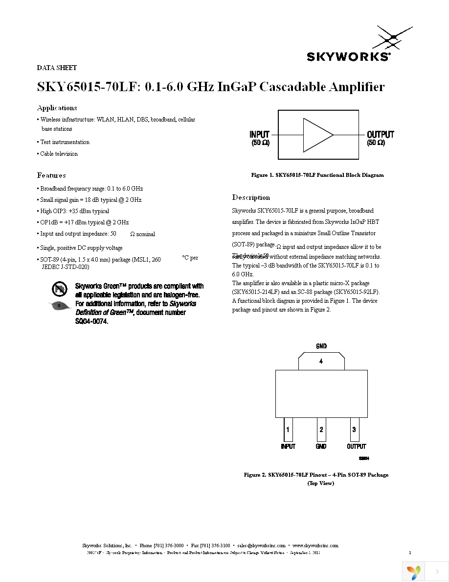 SKY65015-70LF Page 1