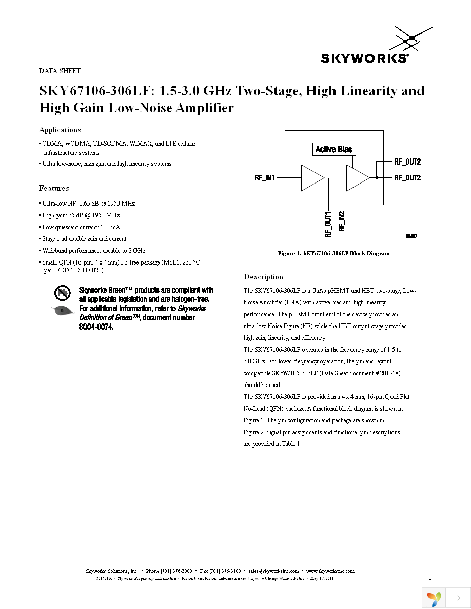 SKY67106-306LF Page 1